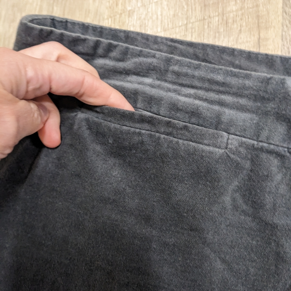 J. Jill Charcoal Gray Velvet Flared Pants - Picture 3 of 12